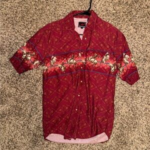 Vintage Roper Red Bull riding Shirt